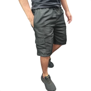 Bermuda Cargo Short Masculina 5 Bolsos Elástico Cordão Longa