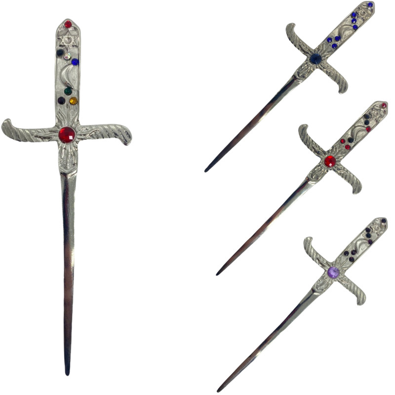 Adaga Cigana Metal Prata Brilhante 19 cm - Escolha a Cor