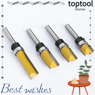 Fresa TOPTOOL , Com Broca De Roteador De Acabamento De Dois Gumes Rolamento , Haste De Dente Reto De 6.35 M