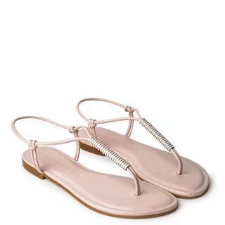 Rasteira Nude Baby Enfeite Metal com Bico Arredondado 210.191_6