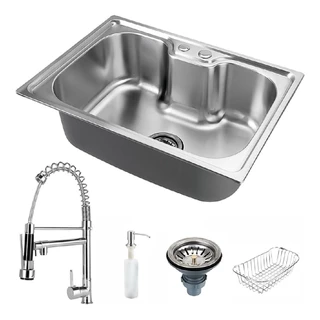 Cuba Cozinha Acessórios Torneira Monocomando Gourmet Inox Prata