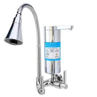 FILTRO ÁGUA PRÓ SAÚDE 2161 Torneira Filtro Metal Pia PAREDE Tubo Gourmet Cone CROMADO