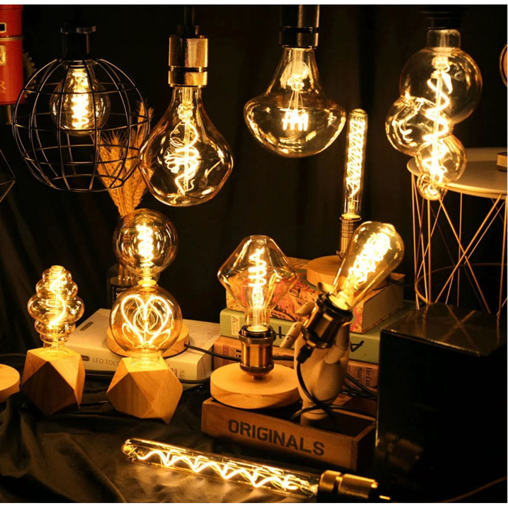 Lâmpada Filamento LED Retrô Decorativa 2200K Âmbar Bivolt Decoração ...