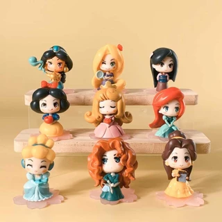Bonecas miniatura princesas Jasmine Ariel Aurora Cinderela Raya Pocahontas Mulan Tiana Moana Rapunzel Mérida e Bela