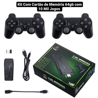 Video Game Stick 4k Lite 10mil Jogos Retro 2 Controles Sem Fio