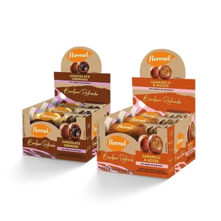 Kit Bombons Zero Recheados Chocolate E Caramelo Flormel