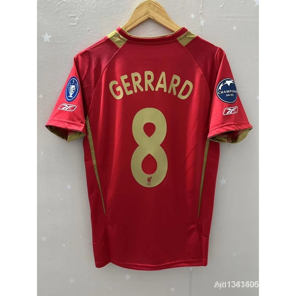 05-06 Fígado-p GERRARD Também Alta Qualidade T-shirt Personalizado Para Casa Retro Football Jersey