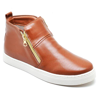 Botinha Tênis Feminino Cano Curto Zíper Lateral Solado Flat Emborrachado Conforto Versátil Casual