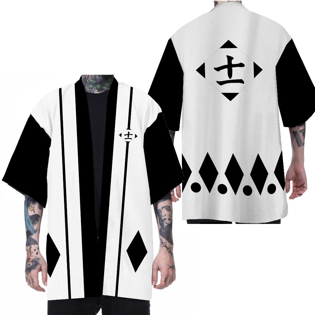 Capa Kimono Cosplay Bleach Capitão da Decima Primeira Divisão Kenpachi Zaraki