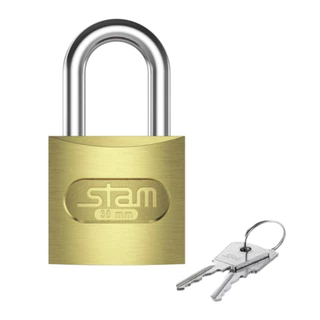 Cadeado Pequeno Clássico 30mm Stam Zamac E-coat Latão Maciço Dourado 2 Chaves Portão Bicicleta Armário