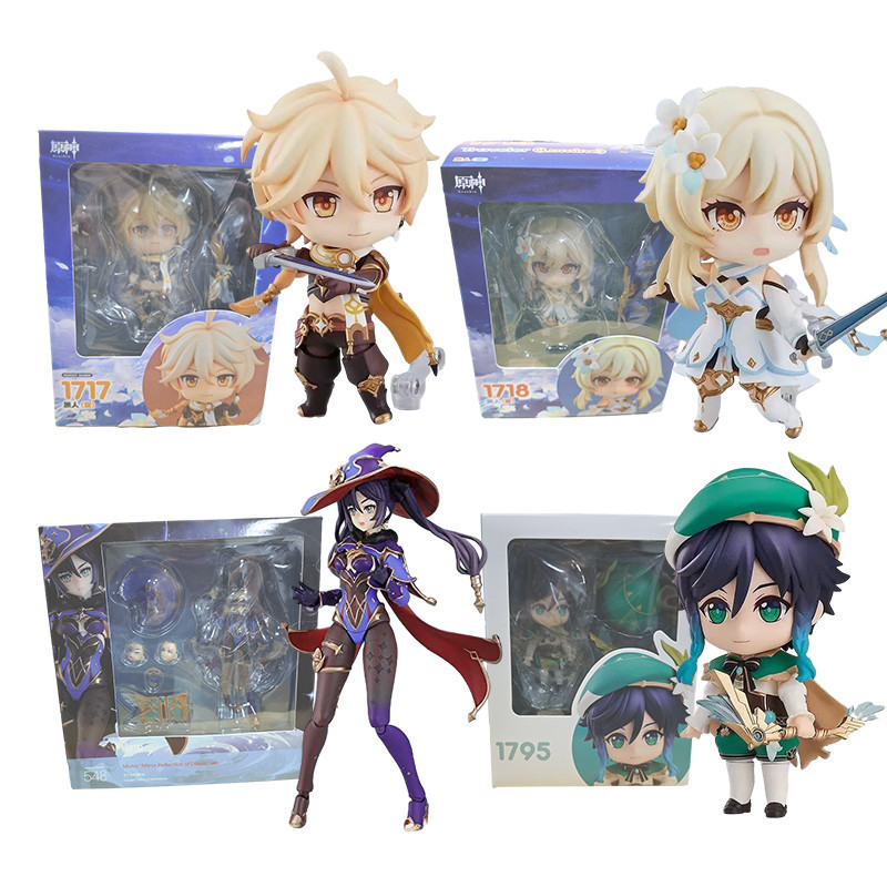 Genshin Impacto Nendoróide Éter 1717 Lumina 1718 Venti 1795 Articulado Figma Mona 548 Ação Figura Modelo De Coleção De Brinquedos