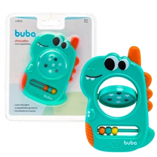 Chocalho Infantil Com Espelhinho Interativo Bebê Dino 17869 - Buba
