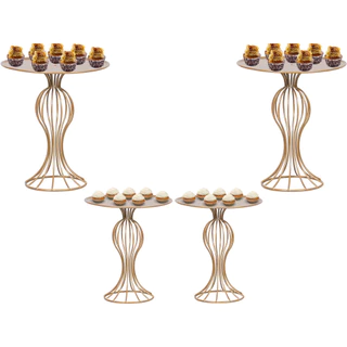 Kit De Bandejas Imperial Para Decoração De Festa Doce 4 Peças Boleira