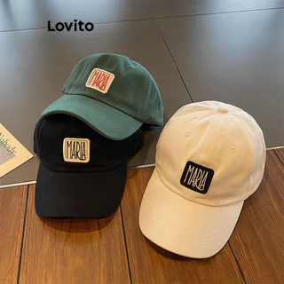 Lovito Formal Chapéu Feminino Estampa de Letra Chique Boné de Beisebol LFA11544