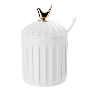 Açucareiro Wolff Colibri Cerâmica Branca 7x10cm Elegante para Café