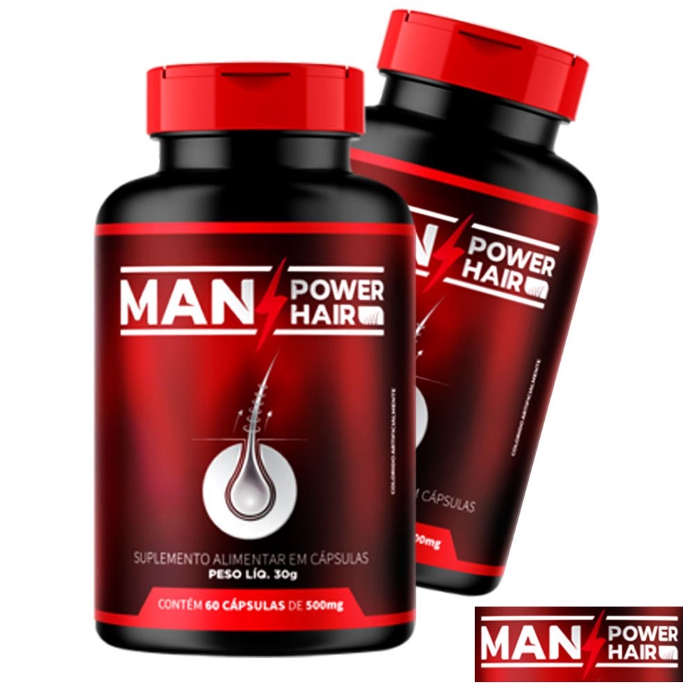 2x Potes Man Power Hair Tratamento Para Cabelo - 120 Cápsulas | Shopee ...
