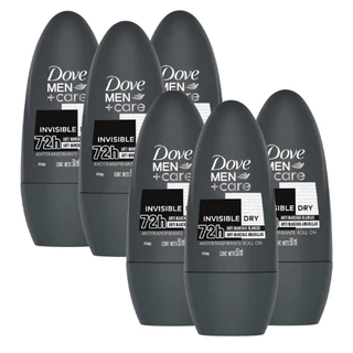 kit C/6 Desodorante Antitranspirante Roll on Dove Men+Care Invisible Dry - 50ml
