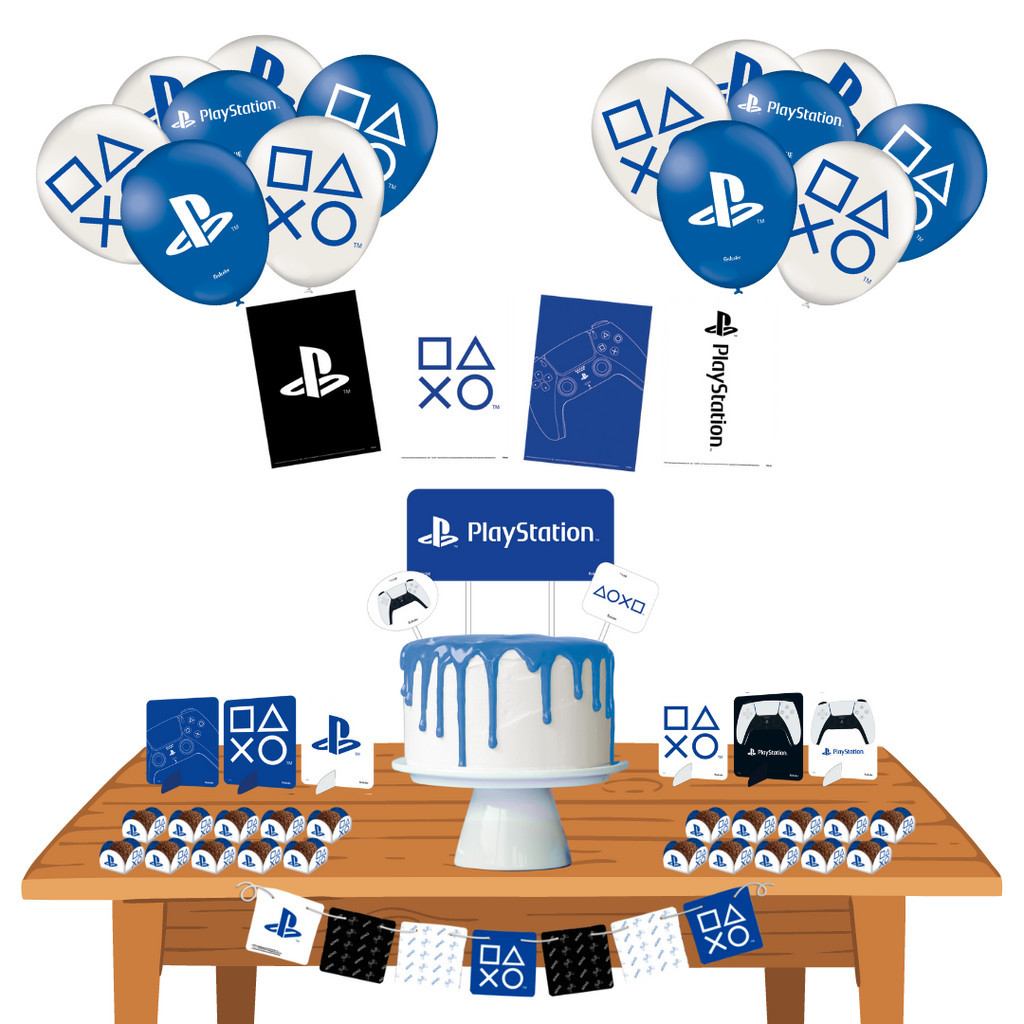 Kit Festa Aniversário Vídeo Game Playstation Ps5 - 62 Peças | Shopee Brasil