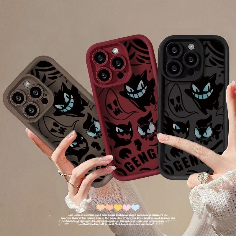 Tendência Capa Engraçada Gengar De Anime Pokemon Para Samsung Galaxy A73 A25 A15 A50 A50S A30S A34 A54 A04E A24 A11 S21FE S20FE S23FE Flexível De Celular Com Borda De Silicone