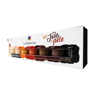 Kit Tinta Acrílica Talento Tons de Pele Com 7 Cores Com 37ml