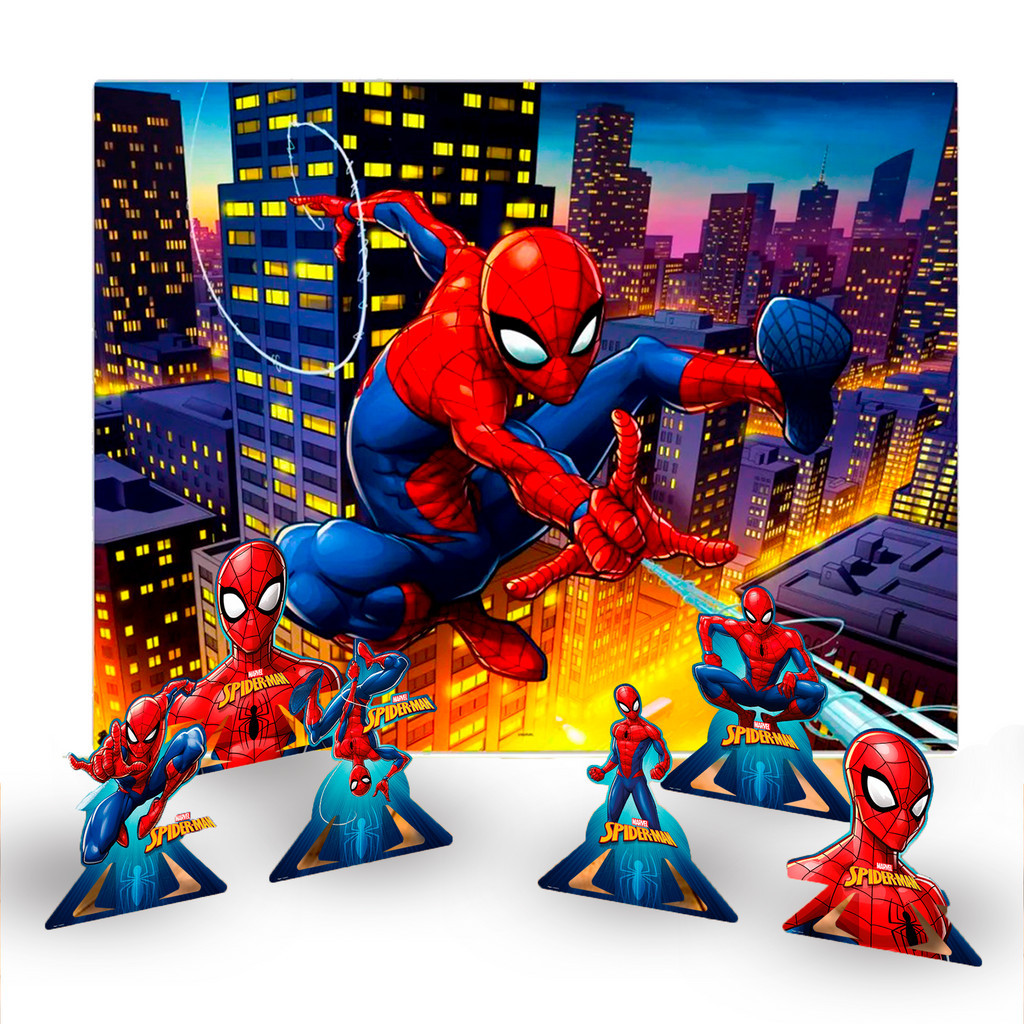 Kit Festa Homem Aranha Decoração Aniversário completa Painel