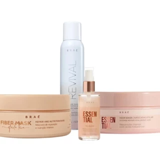 Braé Kit Mascara Fiber Essential Oil Blend Intense Completo (4 Produtos)