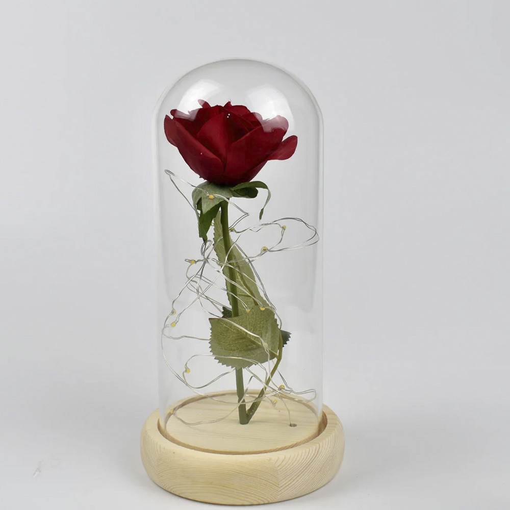Flor Rosa Eterna Decorativa De Led
