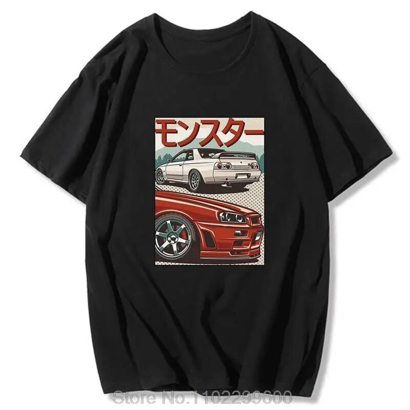 Jdm T Para Homens Crx Initial D Japão Estilo Retro 90S Del Sol Harajuku Masculino