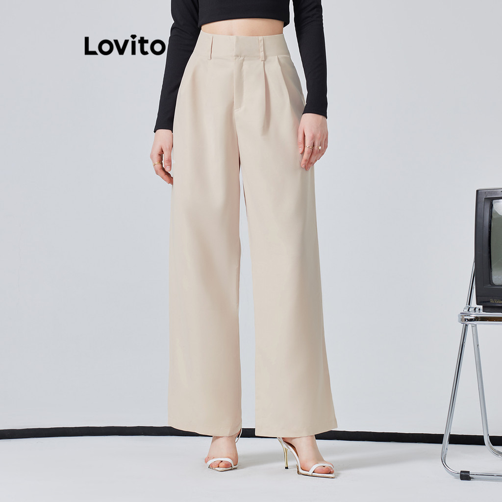 Lovito Elegante Calça com Espinhos para Mulheres L74ED154