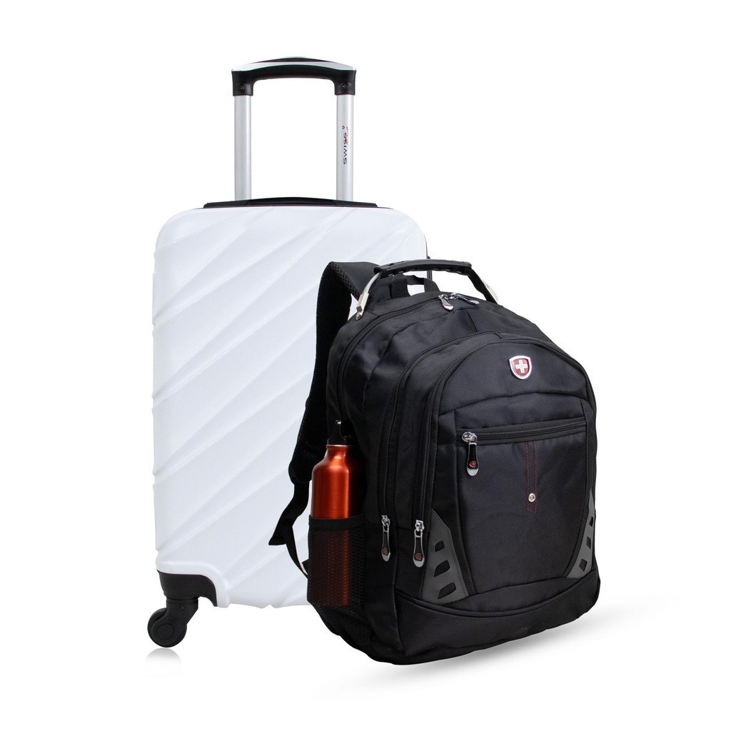 Kit mala de bordo branca Havana + Mochila Interlagos Swiss Move