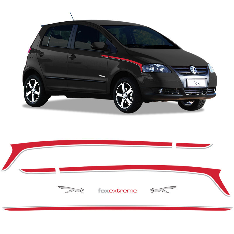 Faixa Fox Extreme 2008 Adesivo Vermelho/Cinza Emblema Raposa