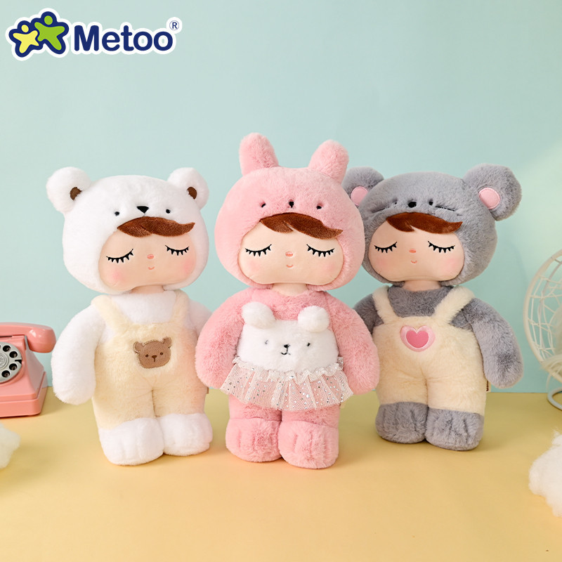 metoo Novo 2024 original 12 Polegadas Boneca Angela , Coelho Rosa , Urso Branco , Rato grizzly , Bonecas De Pelúcia kawaii , Brinquedos Infantis , Presentes De Aniversário , Surpresas De Férias