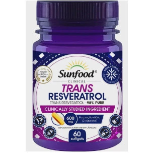 Trans Resveratrol 600mg em 2 caps / 60 Caps Sunfood