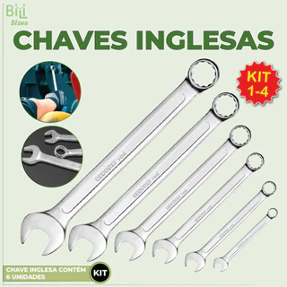 Kit 24 Peças Chave Combinada Profissional Aço Especial Cromada 6mm até 13mm cor prata