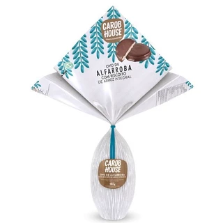 Ovo de Páscoa Alfarroba com Biscoito de Arroz Carob House 210g – Sem Açúcar, Glúten