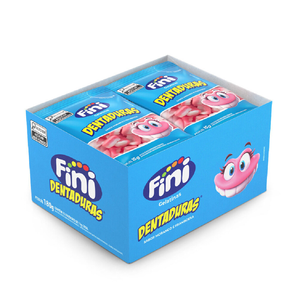 Fini - Dentadura - Display 12x15g - Morango e Framboesa | Shopee Brasil
