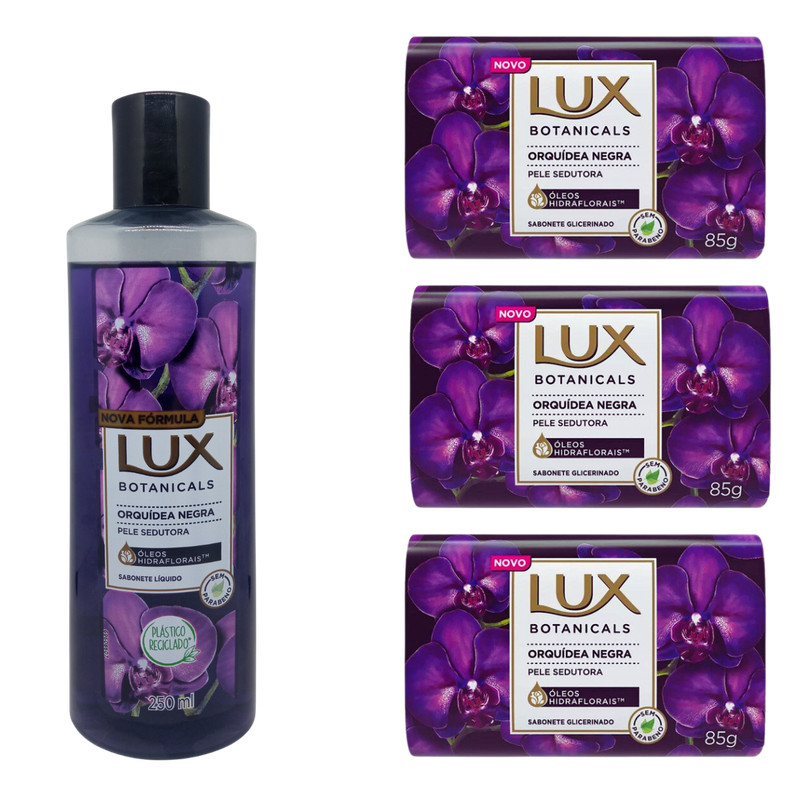 Kit 3 Sabonete Líquido Lux Botanicals Orquídea Negra 250ml