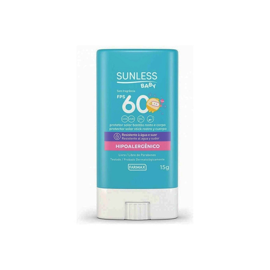 Protetor Solar Sunless Baby 60 fps Bastão para bebes e crianças