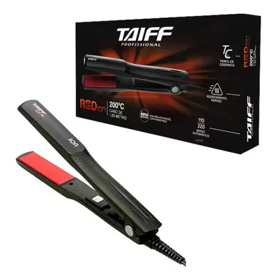 Chapinha Prancha Alisadora Taiff Red Íon Preto Bivolt em Oferta na Shopee