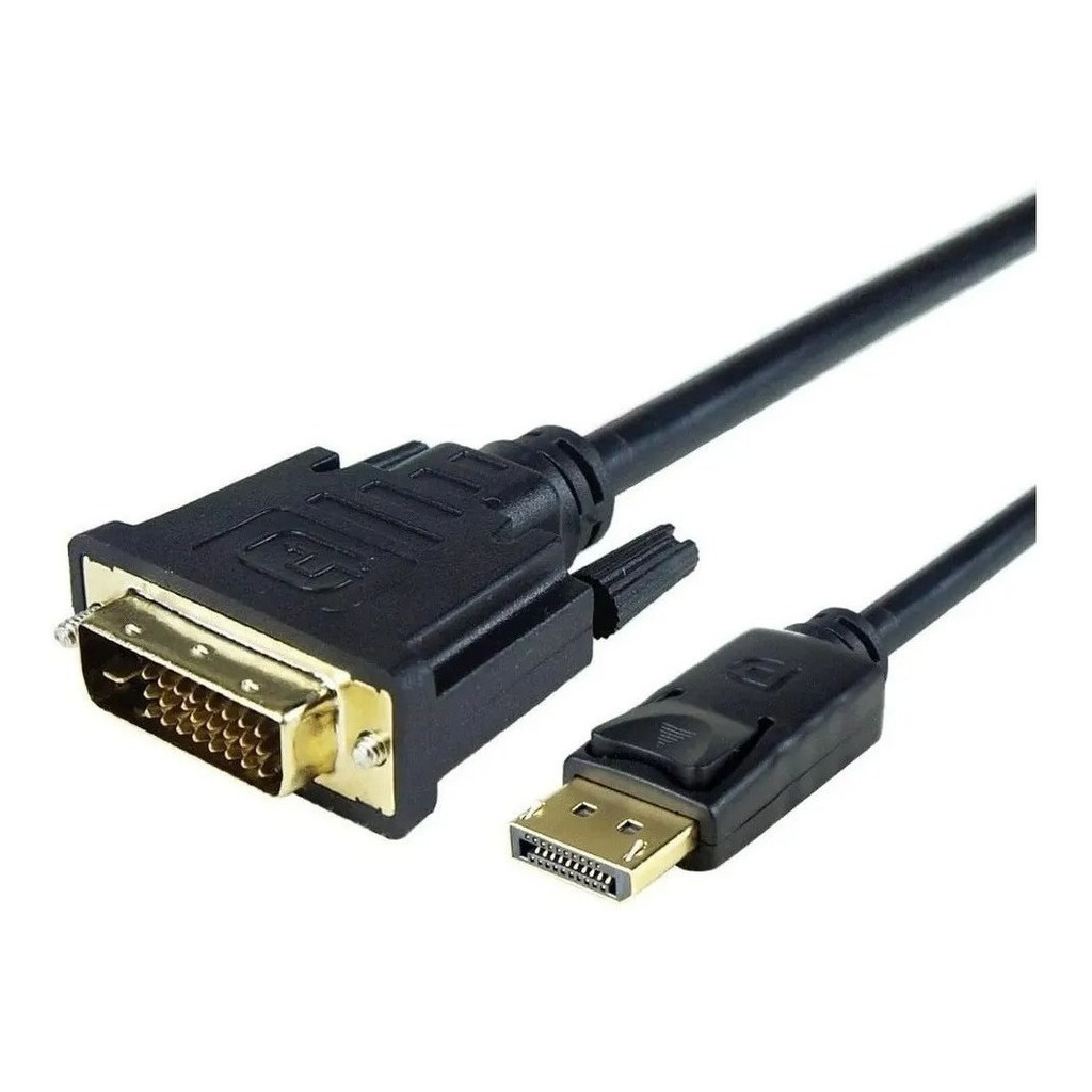 Cabo Adaptador Displayport Para Dvi Macho 1,8m Cor Preto