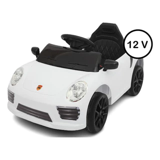Carro Carrinho Elétrico Motorizado Mini Porsche Luxo Branco Com Som