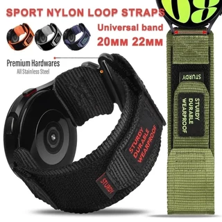 20mm 22mm Sport Nylon Loop Banda Universal Para Relógio Samsung 6 5 4 3 Pulseira De Reposição De Huawei Amazfit