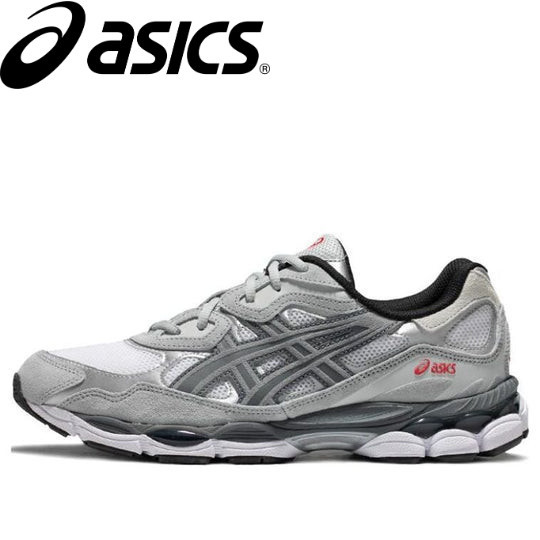 ASICS Gel NYC White Steel Grey choque amortecedor confortável e elegante tênis vintage (homens e mulheres)