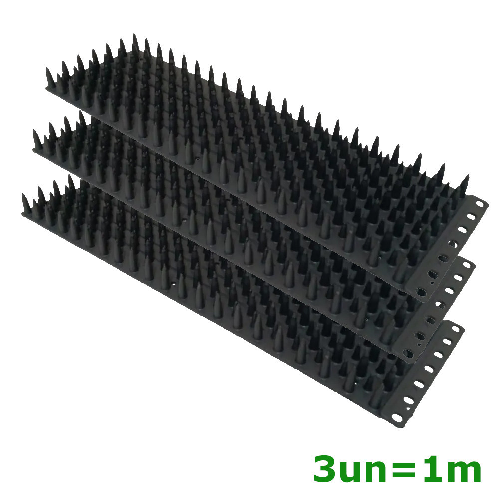 Espícula Espanta Pombos Gatos Inibidor Espinhos Muro 3pç/1m