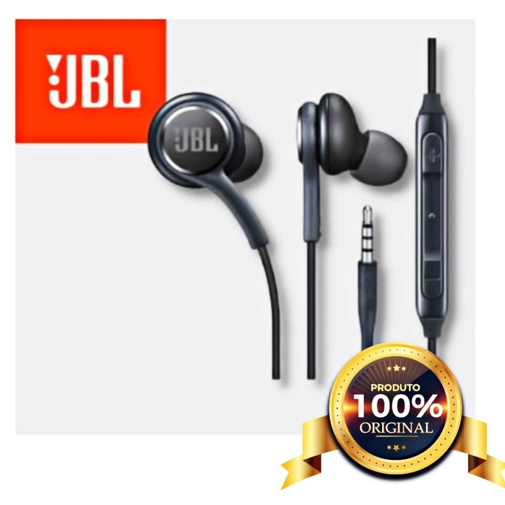 Fone de Ouvido JBL com fio Reforçado Alta Qualidade Fones Graves Fortes