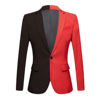 Flap Pockets Long Sleeve Men Blazer Solid Color Single Button