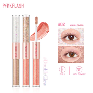 Original PINKFLASH DoubleGlow 2 Em 1 Todos Os Pigmentos De Beleza Líquida Brilhante Sombra De Alta Pigmentação À Prova D