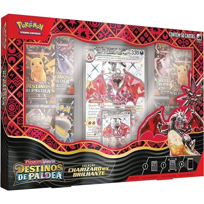 Box Charizard EX Brilhante Destinos de Paldea 4,5 Copag