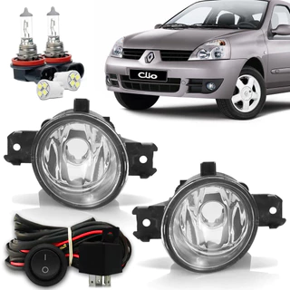 Kit Farol De Milha Auxiliar Clio 2003 2004 2005 2006 2007 2008 2009 2010 2011 2012