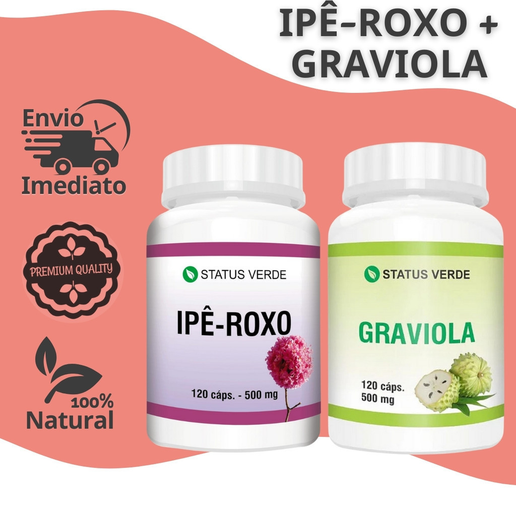 Kit Graviola + Ipê Roxo - 120 Cáps de 500mg | Shopee Brasil